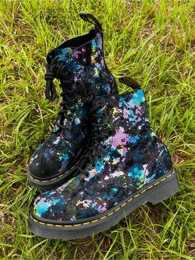 RARE Dr. Martens size 4.5 Youth 1460 Pascal Tutti Fruiti Speckled Boots